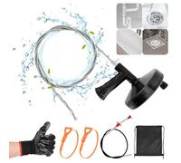 6 in 1 Snake Drain Auger 10 M, 33 FT Professional Flexible Heavy Duty Pipe Snakes with Cleaner, Toilet Auger Snakes Hair Clog Remover Plumbing Snake Cable with Drill Attachment & Glove