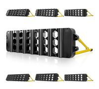 6-in-1 Soccer Rebounder Board, Portable Dual Surface Soccer Training Equipment for All Player Levels, Kick Back Soccer Wall with 3 Adjustable Angles for Passing, Control & Reflex (Black/Yellow)