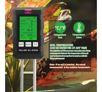 6-in-1 Soil Tester for pH, Moisture, Fertility, Light, Temperature & Humidity - ABS Digital Meter with Backlit LCD Display, 222 x 81 x 49 mm, Requires 2 x AAA Batteries