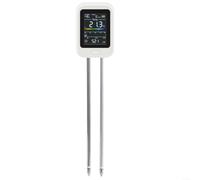 6-in-1 Soil Tester for pH Moisture Temperature Light Humidity Fertility, Rotatable Screen Backlit LCD Dual Probe Meter for Garden Greenhouse Farm Potted Plants