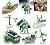 6-in-1 Solar-Powered Car Robot Kit: DIY 3D Models for Plane, Boat, Windmill, Puppy & More - Educational STEM Toy