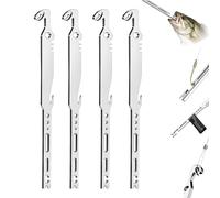 6-in-1 Stainless Steel Fishing Multi Tool Hook Remover and Knot Tyer, Quickly Fish Hook Remover Tool For Saltwater & Freshwater, Fishhook Disconnect Removal Tool for Bass Trout Catfish Salmon，4pcs