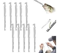 6-in-1 Stainless Steel Fishing Multi Tool with Hook Remover and Quick Knot Tyer, Professional Fish Hook Removal Device and Line Tying Tool, Essential Fishing Gear and Accessories Gift for Anglers