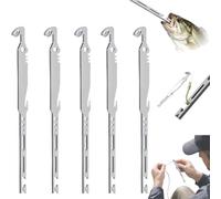 6-in-1 Stainless Steel Fishing Multi Tool with Hook Remover and Quick Knot Tyer, Professional Fish Hook Removal Device and Line Tying Tool, Essential Fishing Gear and Accessories Gift for Anglers