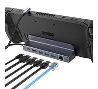 6 IN 1 Steam Deck Docking Station, AYCLIF Steam Deck Dock with 3*USB 3.0, 1Gbps Ethernet, HDMI 4K@60Hz, 100W PD Charging Accessories Stand for Valve Steam Deck
