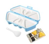 6 in 1 Sushi Onigiri Mold Triangle Heart Blue Multifunctional Collapsible Onigiri Make Storing Molds Food Grade BPA free DIY to Quickly And Easily 6 Sushi at The Same Time