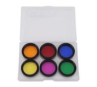 6 in 1 Telescope Filters Set, 1.25 Inch Moon and Planetary Color Eyepiece Filters with Light Purple Yellow Orange Red Green Blue Lenses for Lunar and Deep Sky Observation