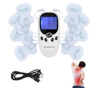 6-in-1 Tens Machine for Pain Relief, Dual Channel Digital Electronic Muscle Stimulator Machines, Tens Electric Massager with 8 Pads Replacement for Muscles/Back/Shoulder/Neck/Leg/Calf Pain Relief