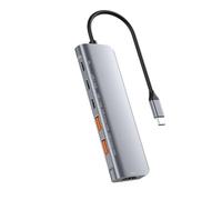 6-in-1 USB C Docking Station Hub for Laptop - 2*USB-A 3.1, 2*USB-C 3.1 (10Gbps), 4K HDMI @60Hz, 100W PD - Compatible with Laptop, MacBook, Dell, HP, iPad Pro, Surface.