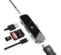 6 in 1 USB C Multiport Adapter USB C for Surface Dell HP Lenovo XPS and More