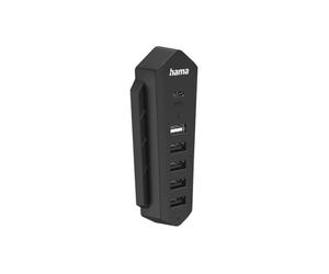 6-in-1 USB Hub for Playstation 5, 6 Ports (1x USB-C, 5x USB-A), Black