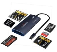 6 in 1 USB Type C Memory Card Reader - All in One memory card Adapter for SD, CF, XD, MS, M2, microSD TF Cards, Fast Data Transfer, OTG Suitable for Windows iPhone & iPad macbook PC Tab (USB TYPE C)