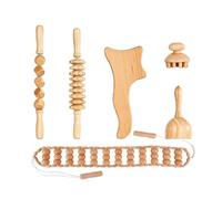 6 in 1 Wood Massage Tools Scraping, Relaxing Muscle Wood Massage Tool, A Professional and Complete Wooden Massage Tool for Shaping, Lymphatic Drainage, Muscle Pain Relief