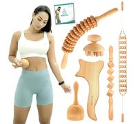 6-in-1 Wood Therapy Massage Tools - Professional Maderoterapia Kit for Body Sculpting, Shaping, Fascia Release & Lymphatic Drainage - Maderotherapy Helps Reduce Cellulite Appearance - by Cozlow