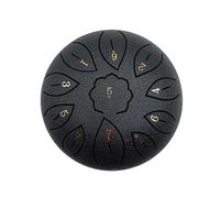 6 In 11-Note G-Key Steel Tongue Drum w/Drumsticks & Storage Bag for Gift (Black)