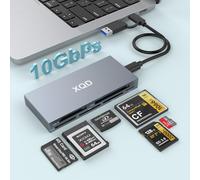 6 in 2 XQD Card Reader, 10Gbps Multi XQD Reader for Sony G/M Series, Lexar 2933x/1400x USB Mark XQD Card/CF/XD/MS/TF/SD Reader, USB C USB 3.0 Memory Card Reader for Windows/Mac OS/Linux/Android