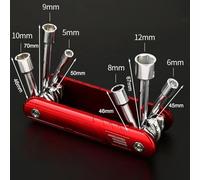 6 in Folding Socket Wrench Set, Metric and for Imperial, Multi-Functional Hex Spanner for Home, Automotive, and Mechanical Repair, 5-12mm(for Imperial)