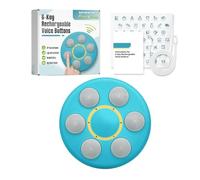 6-In-One Voice Recording Button, Dogs cat talk& Speaking Buttons for Communication Pet Animal Training Buzzers, Classroom Fluent Answer 30 Second Record & Playback, Funny Gift for Study Office Home