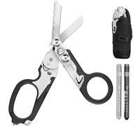 6 In1 Multifunction Emergency Response Shears, Stainless Steel Foldable Trauma Shears with Strap Cutter and Glass Breaker,Medical Scissors with Holster and Penlight (1)