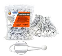 6 inch 100 Piece Heavy Duty 5mm Ball Bungee Canopy Cord by Wellmax, White Color