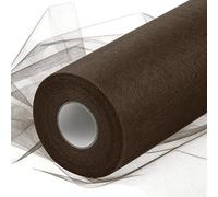 6 Inch 100 Yards Tulle Fabric Rolls, Mesh Fabric Spool, Ribbon Netting Rolls for Wedding Decor, Gift Wrapping, Party, DIY Craft Projects (Brown)