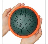 6 Inch 11-Note Steel Tongue Drum, Handpan Style Handmade Percussion Instrument with Mallets & Bag, Healing Meditation Drum for Music Therapy, Yoga, Kids Adults Beginners(Green)