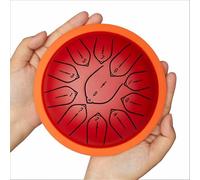 6 Inch 11-Note Steel Tongue Drum, Handpan Style Handmade Percussion Instrument with Mallets & Bag, Healing Meditation Drum for Music Therapy, Yoga, Kids Adults Beginners(Red)