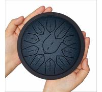 6 Inch 11-Note Steel Tongue Drum, Handpan Style Handmade Percussion Instrument with Mallets & Bag, Healing Meditation Drum for Music Therapy, Yoga, Kids Adults Beginners(Chrome)