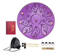 6 Inch 11 Tone Rain Drum Rubber Base, Stable and Not Easy to Slide Steel Tongue Drum Suitable for Concerts, Instrument Teaching Chakra Drum(Light Purple)
