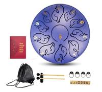 6 Inch 11 Tone Rain Drum Rubber Base, Stable and Not Easy to Slide Steel Tongue Drum Suitable for Concerts, Instrument Teaching Chakra Drum(Dark Purple)