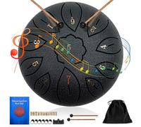 6 Inch 11-Tone Tongue Drum, Carbon Steel Chakra Rain Drum for Meditation, Yoga & Zen Education, Handcrafted Ethereal Soothing Instrument