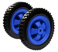 6 inch 146mm Trolley Wheels Solid Puncture Proof Tractor Tyre Made In UK - Blue - Pack of 2
