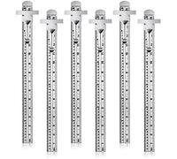 6 Inch 15 cm Pocket Ruler Flexible Precision Stainless Steel Ruler with Detachable Clips Stainless Steel Pocket Clip Scale Gauge Metric British System(6 Pieces)