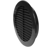 6'' Inch / 150 mm Plastic Vent Cover Black - Round Soffit Vent - Exhaust Ventilation Louver - Air Inlet Grille Cover - Built-in Screen Mesh - HVAC Ventilation