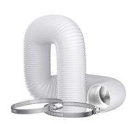 6 Inch (150mm) Flexible Aluminum PVC Ventilation Ducting Hose - 5m White Air Duct Pipe for Extractor Fan, Hydroponics, Grow Tents, Dryer Vents