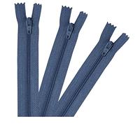 6 inch | 15cm Airforce Blue Zips (Pack of 3) - Strong No.3 Nylon Closed End Zip Fasteners. Ideal for Sewing, Dressmaking, Skirts, Bags, Cushions, Craft Projects