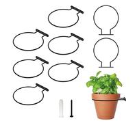 6 Inch 4 Pack Flower Pot Holder Ring for Wall Mount (Black 8 Pack)