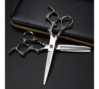 6 Inch 440c Steel Silver Dragon Handle Hair Scissors Cutting Barber Tools Haircut Thinning Shears Hairdresser Scissors Hair Cutting Tools (Silver B)