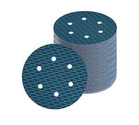6 Inch 6 Hole Random Orbit Sander Sanding Discs Hook and Loop Cloth-Backed Sandpaper 240 Grit Blue Rhombus Anti Blocking Sand Paper for Wood Metal 70 Pack