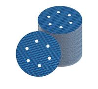 6 Inch 6 Hole Random Orbit Sander Sanding Discs Hook and Loop Cloth-Backed Sandpaper 400 Grit Blue Rhombus Anti Blocking Sand Paper for Wood Metal 70 Pack