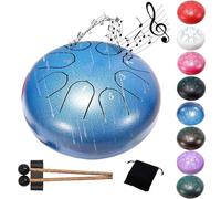 6 Inch 8 Note Chakra Drum - A Garden's Song of Rain - A perfect blend of beauty and tranquility.(Blue)