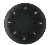6-Inch 8-Note Steel Tongue Drum, Outdoor Rain Drum, Portable Musical Instrument For Garden, Chakra Sound Healing, Relaxing Rain Chime, Matte Black