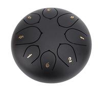 6 Inch 8 Note Tongue Drum, Stainless Steel C Hand Drum for Music Therapy Meditation (Black)