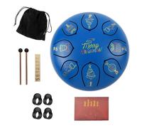 6 Inch 8 Tone Chakra Drum Thickened Metal Rain Drum Suitable for Music Enlightenment, Decompression and Relaxation Steel Tongue Drum(Blue A)