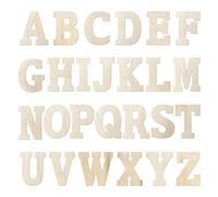 6 Inch 88 Pieces Wood Letters Crafts Wooden Letters,Unfinished Thin Alphabet with Extras for Wall Decor