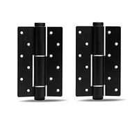 6 Inch Adjustable Invisible Door Hinge,with a Door Closer Cushioning Invisible Hydraulic Spring Hinge, The Automatic Door Closing(6 inch Sand Black,2 pcs)