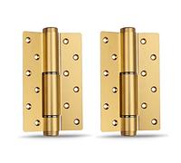 6 Inch Adjustable Invisible Door Hinge,with a Door Closer Cushioning Invisible Hydraulic Spring Hinge, The Automatic Door Closing(6 inch Sand Gold,2 pcs)