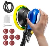 6-Inch Air Random Orbital Sander 150mm Dual Action Pneumatic Palm Sander with Dust Collection Hose & Bag and 7Pcs Sand Paper, Air Orbit Polisher, Airs Sanders Tool for Sanding Wood Metal, Auto Repair