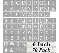 6 Inch Alphabet Letter Stencils for Painting - 70 Pack Letter and Number Stencil Templates with Signs for Painting on Wood, Reusable Letters and Numbers Stencils for Chalkboard Wood Signs & Wall Art