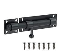 6 inch Barrel Bolt Latch,Slide Bolt Latch,Heavy Duty Solid SUS304 Stainless Steel Slide Lock for Wooden Fence,Barn Door,Interior or Outdoor Door Matte Black